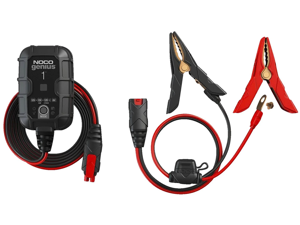 CHARGEUR DE BATTERIE | MAINTIEN DE CHARGE | DÉSULFASER | POUR BATTERIES DE MOTO | 1A | 6V et 12V | NOCO GENIUS1 | GESTION AVANCÉE DE LA TEMPÉRATURE