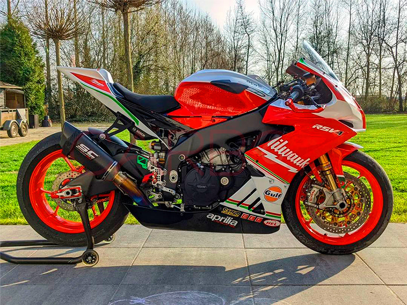 KIT COMPLET DE CARÉNAGE DE COURSE PEINT SIXFIBER MILWAUKEE APRILIA RSV4 2015-2020