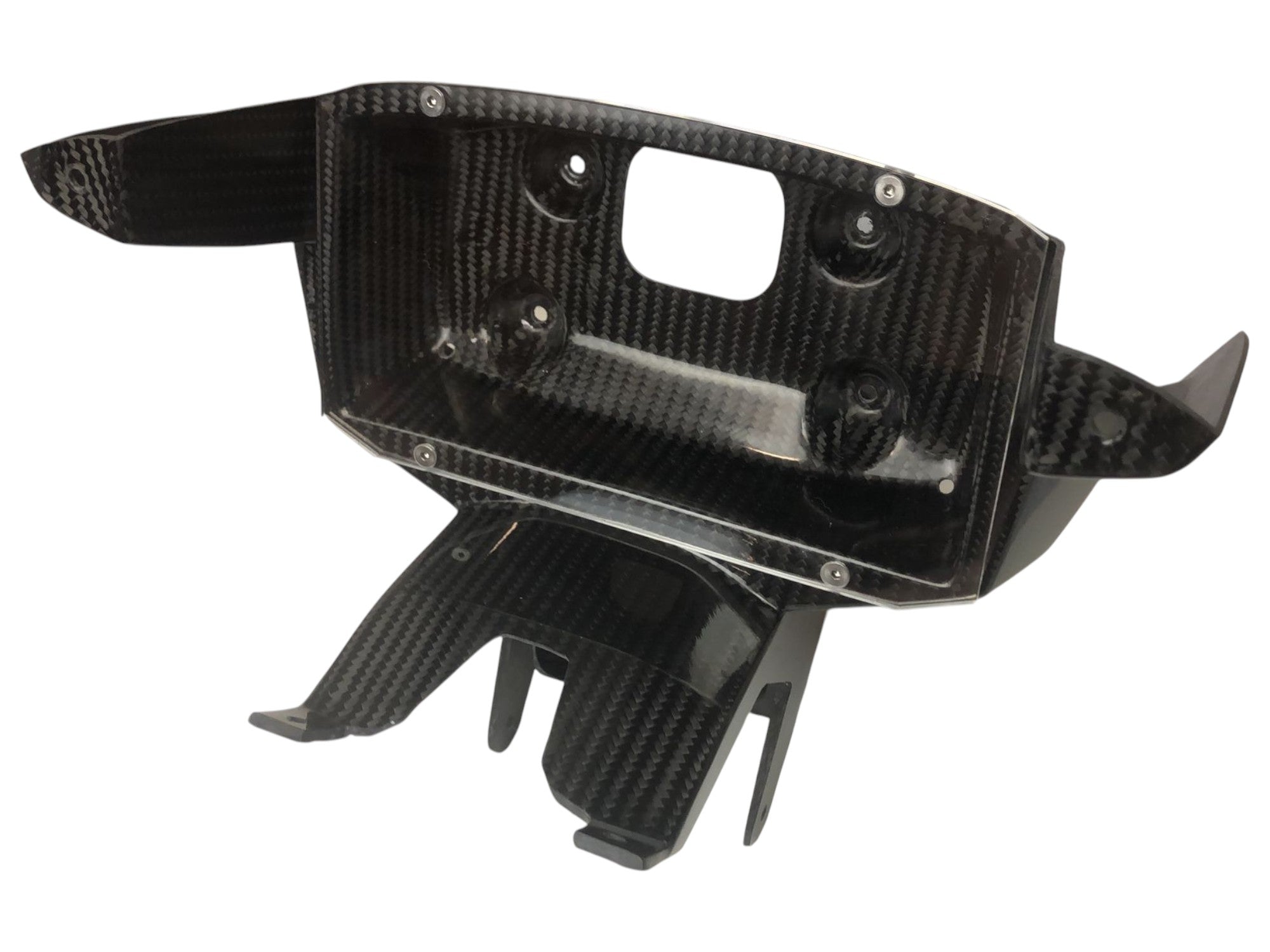 CONDOTTO ARIA + TELAIETTO PORTASTRUMENTI PER STRUMENTAZIONE ORIGINALE | CON COPERTURA PLEXIGLASS PROTETTIVA | IN CARBONIO AUTOCLAVE PER DUCATI PANIGALE V4 / V4S / V4R / Tricolore 2025