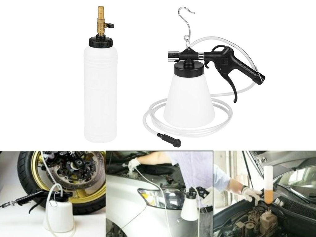 Compressed air brake bleeding kit 0.75L with 1L recovery