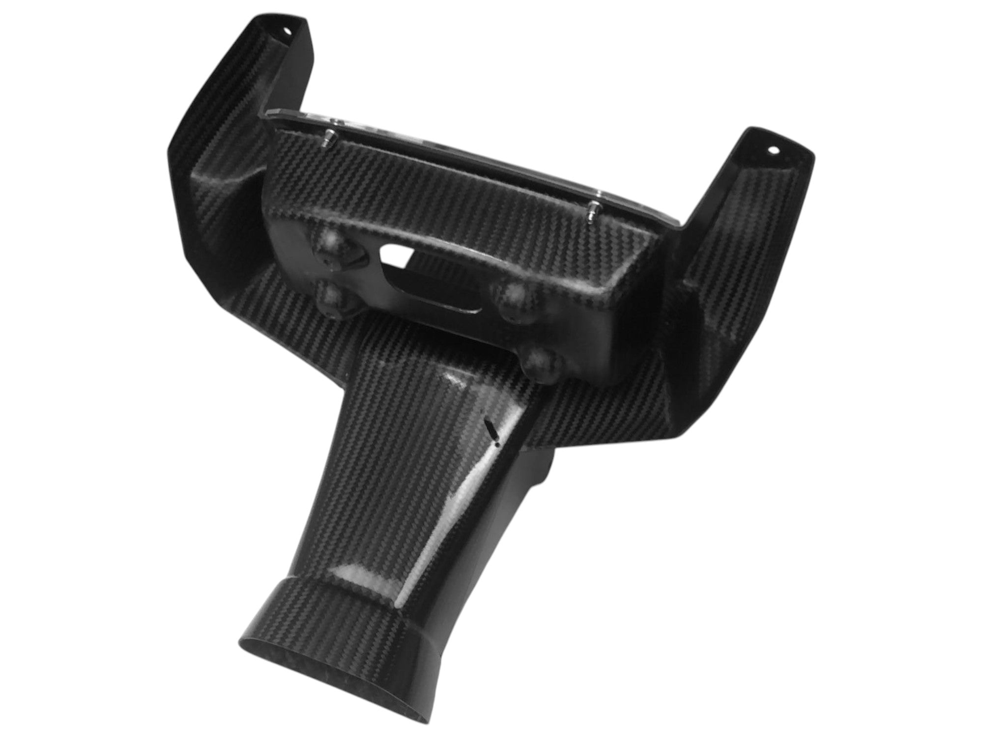 CONDOTTO ARIA + TELAIETTO PORTASTRUMENTI PER STRUMENTAZIONE ORIGINALE | CON COPERTURA PLEXIGLASS PROTETTIVA | IN CARBONIO AUTOCLAVE PER DUCATI PANIGALE V4 / V4S / V4R / Tricolore 2025