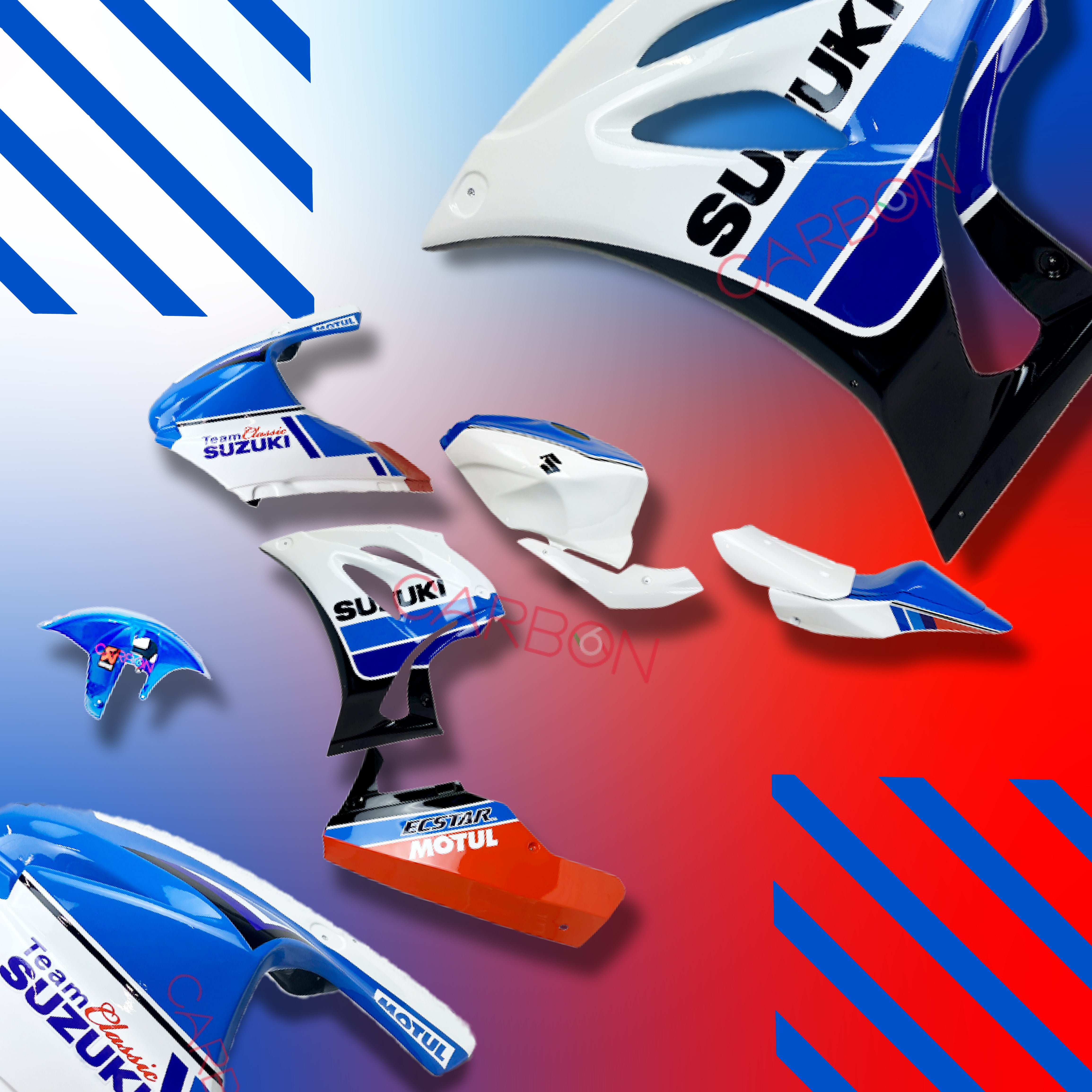 KIT CARÉNAGE COMPLET RACING SIXFIBER REPLICA SUZUKI TEAM CLASSIC GSX-R 1000 2017-25