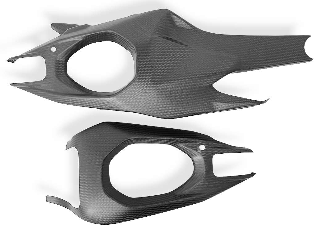 GRAND COUVERCLE DE BRAS OSCILLANT AVANT COMPLET | DEUX PIÈCES | AUTOCLAVE AU CARBONE | DUCATI PANIGALE V4 / V4S / V4R / Tricolore 2025