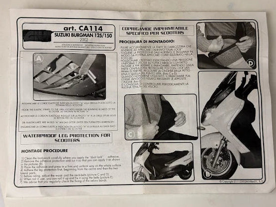 Coprigambe Suzuki Burgman 125/150 LEG114 Impermeabile Oxford 420D