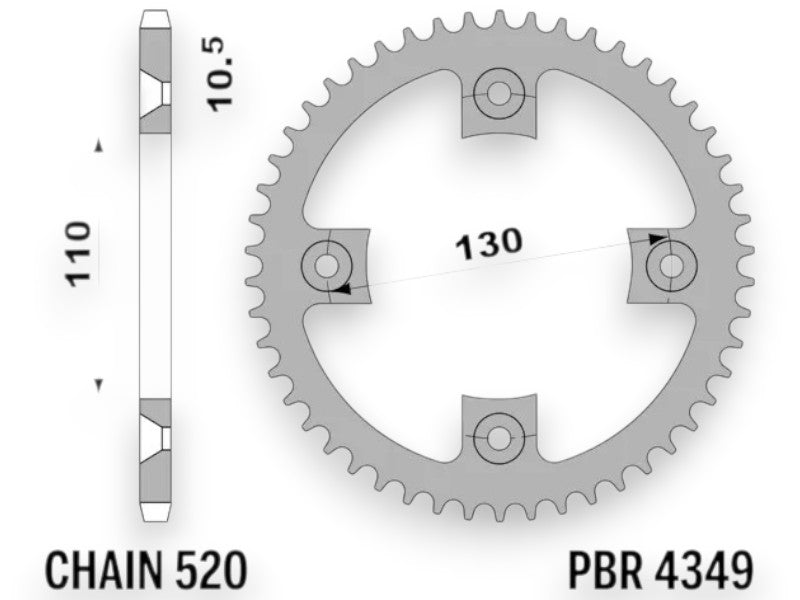 Corona trasmissione PBR 520 37 denti acciaio Z37