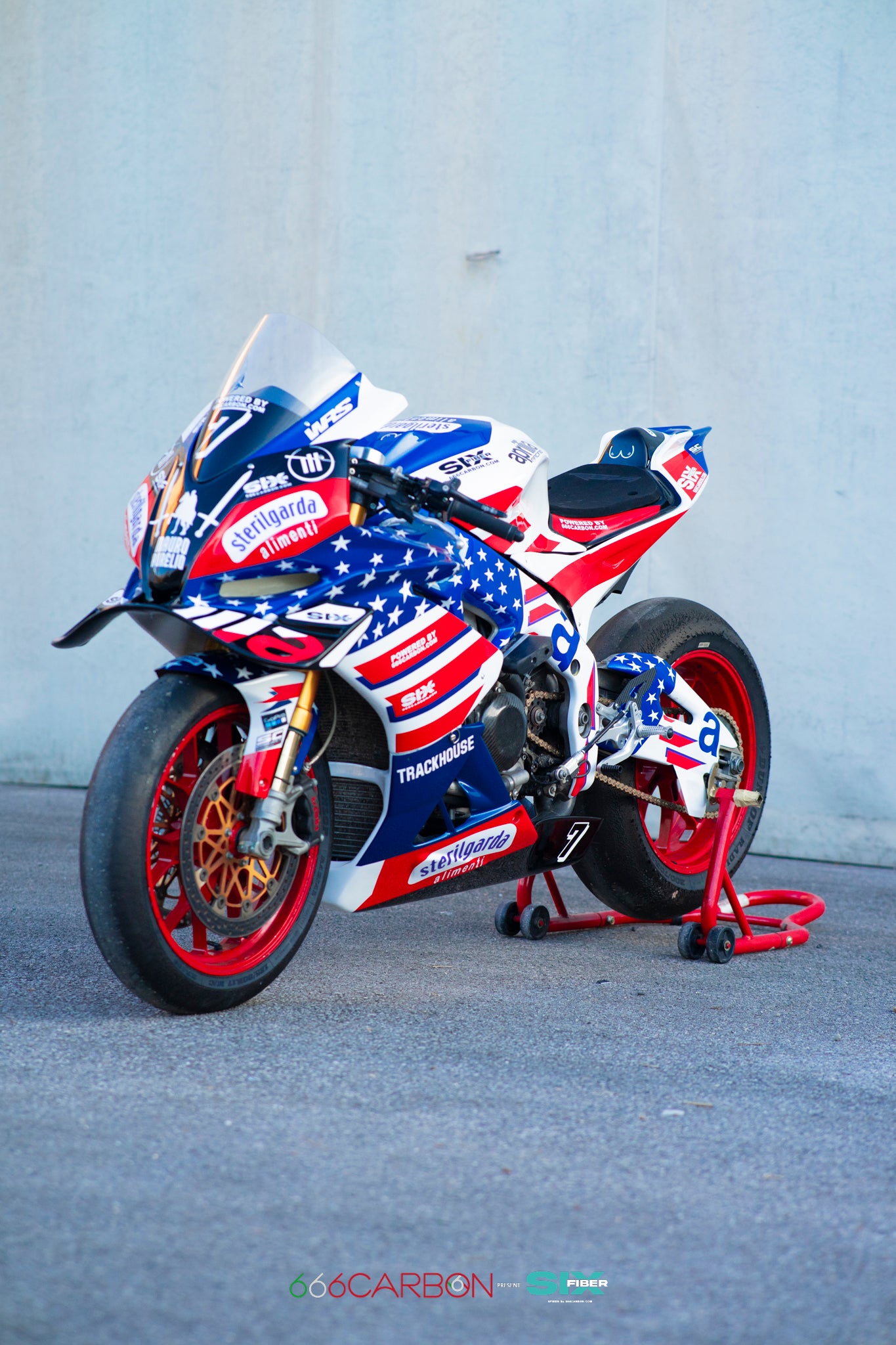 KIT CARENA COMPLETA IN SIXFIBER + ACCESSORI | VERNICIATA REPLICA TRACKHOUSE MOTOGP PER APRILIA RSV4 1100 2015 - 18 E 1100 2019 - 20