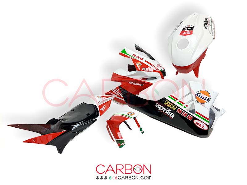 KIT COMPLET DE CARÉNAGE DE COURSE PEINT SIXFIBER MILWAUKEE APRILIA RSV4 2015-2020