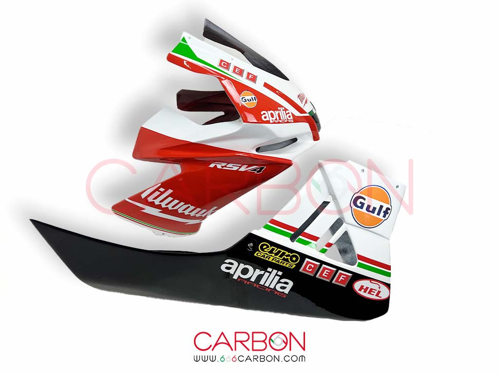 KIT COMPLET DE CARÉNAGE DE COURSE PEINT SIXFIBER MILWAUKEE APRILIA RSV4 2015-2020