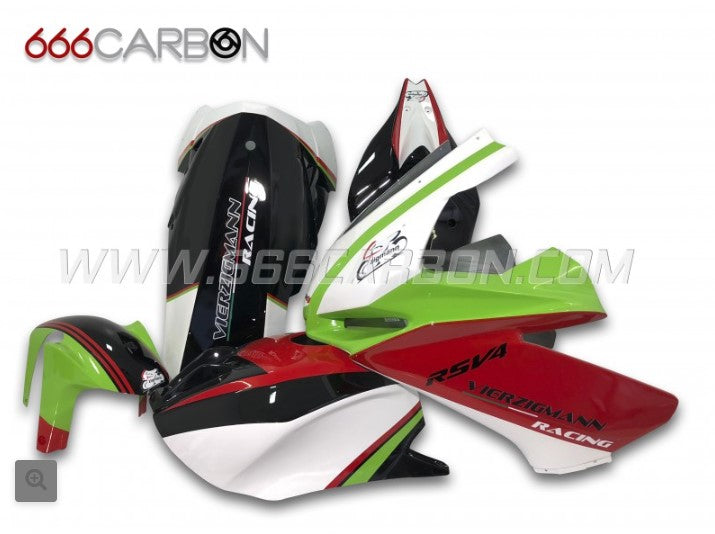 KIT CARENADO COMPLETO RACING SIXFIBER PINTADO DISEÑO 2 APRILIA RSV 4 2009-2014