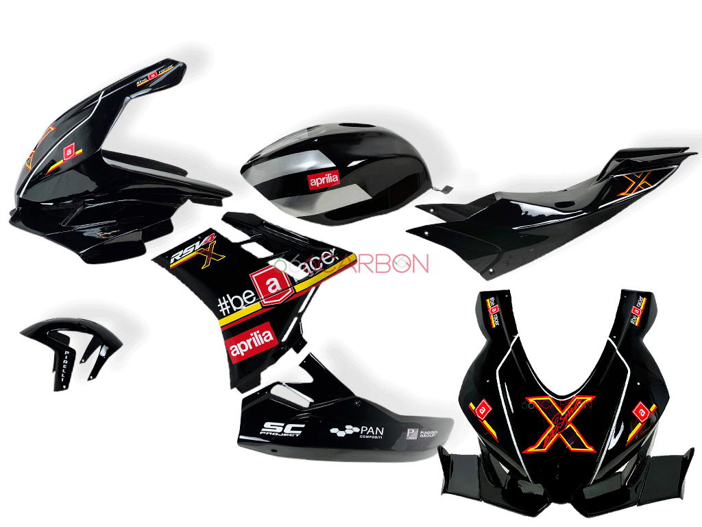 KIT CARENADO COMPLETO VERSIÓN XTRENTA RÉPLICA PINTADA APRILIA RSV4 1100 X EXTREMA EX3MA XTREMA X3MA 2021 2022 2023 2024