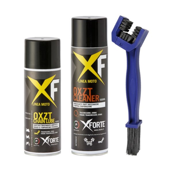 Kit de nettoyage de chaîne de moto avec joint torique et brosse | X FORTE