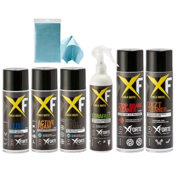 KIT DE LIMPIEZA PARA MOTOCICLETA SIN AGUA | X FORTE