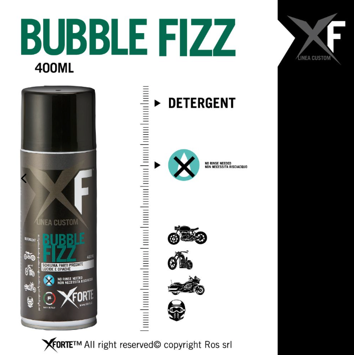 Nettoyant doux pour pièces chromées, mates et précieuses | Bubble Fizz 400 ml X Forte