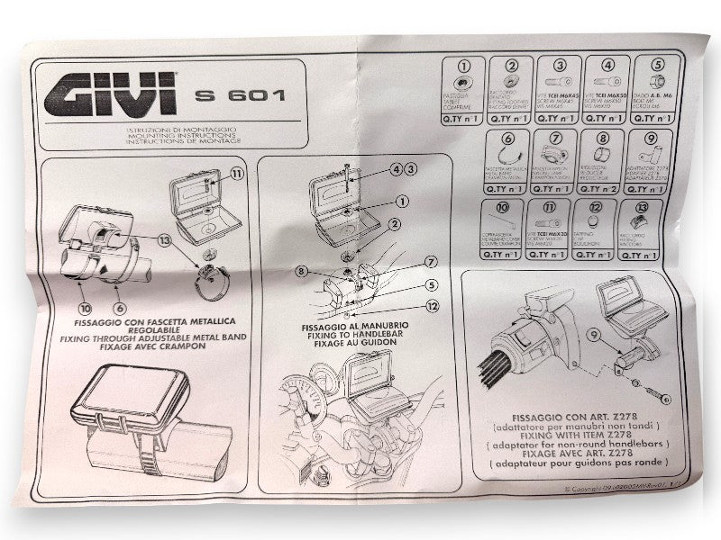 Porta Telepass Givi universale custodia dispositivo pedaggio moto