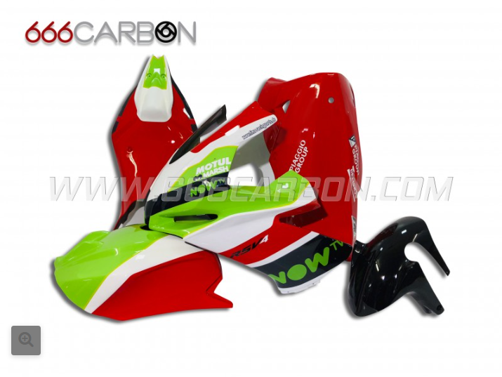 KIT CARENADO COMPLETO RACING SIXFIBER PINTADO DISEÑO 1 APRILIA RSV 4 2015-2020