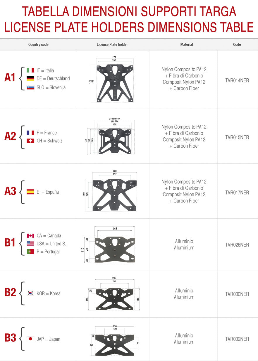 Porta Targa Regolabile