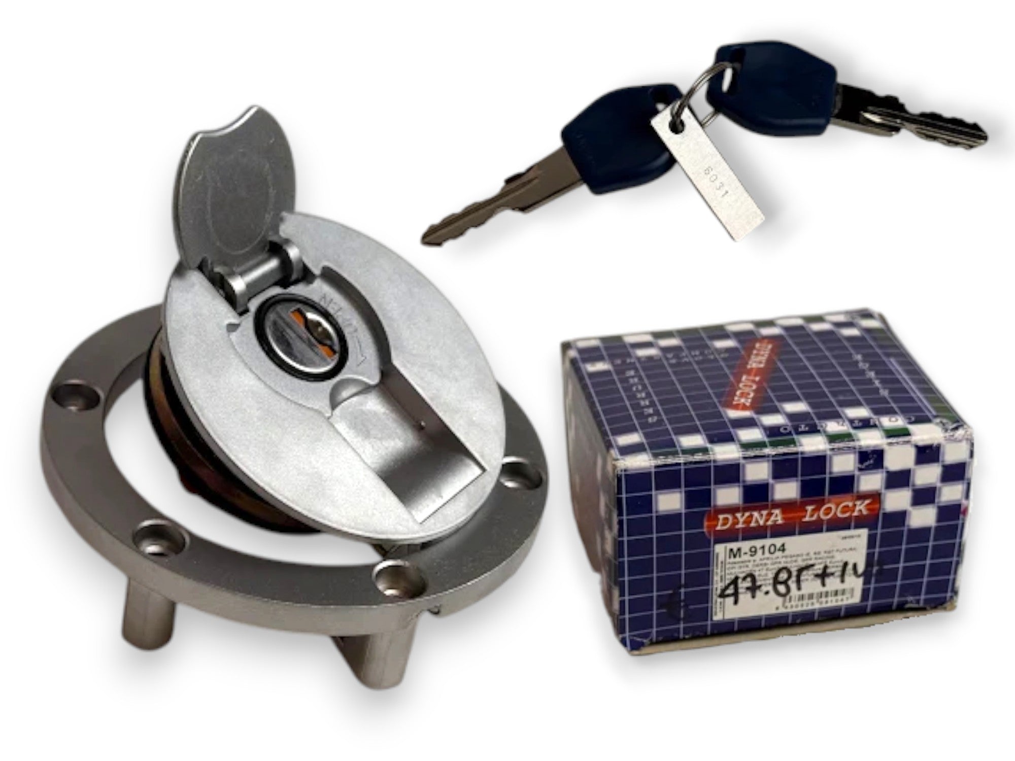 Tappo serbatoio carburante con serratura e 2 chiavi M9104 per moto Aprilia, Derbi, KTM, Triumph, Yamaha, MBK, CPI, Kawasaki