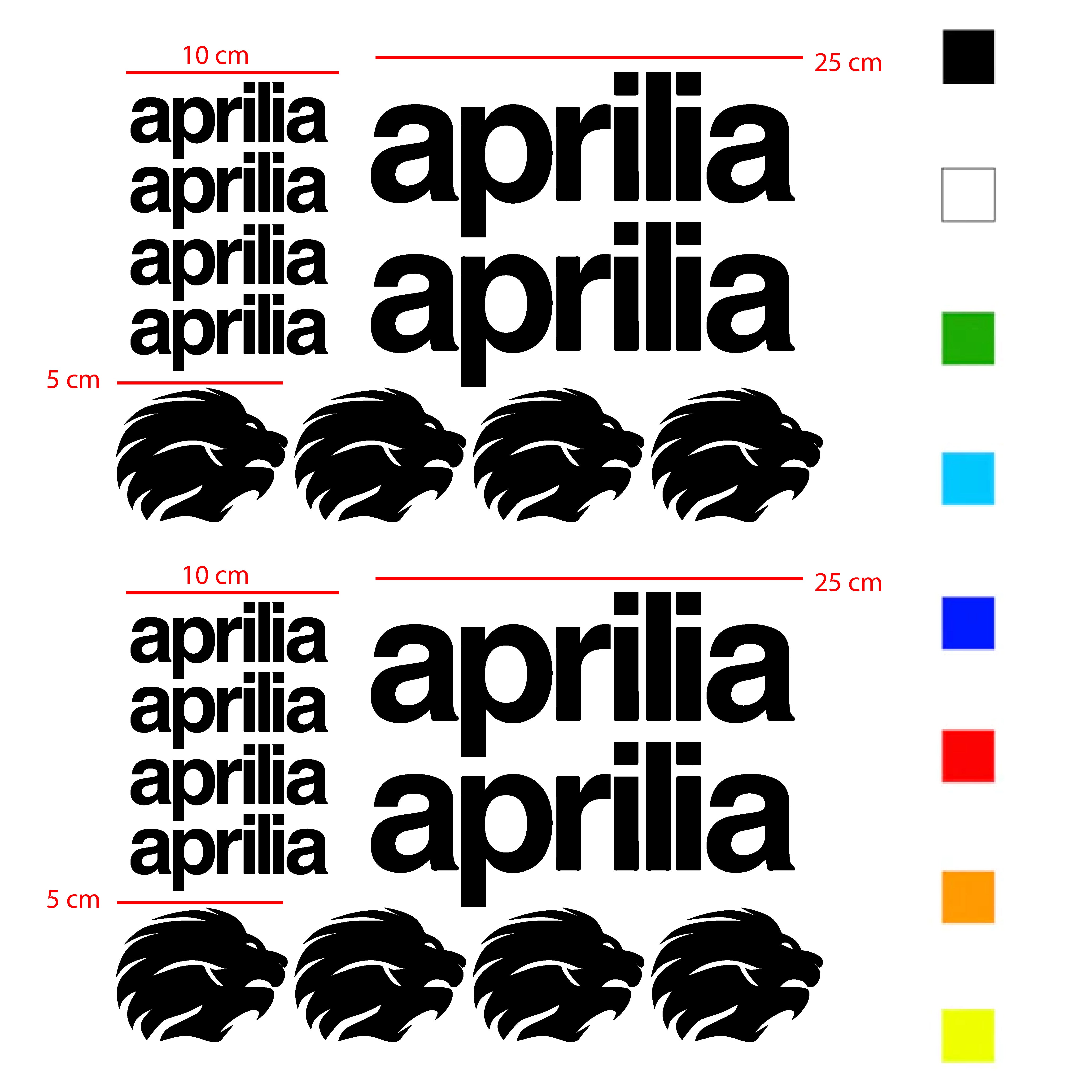 KIT D'AUTOCOLLANTS 20 PIÈCES AUTOCOLLANT D'ÉCRITURE UNIQUE COULEUR LOGO DE LA MARQUE APRILIA