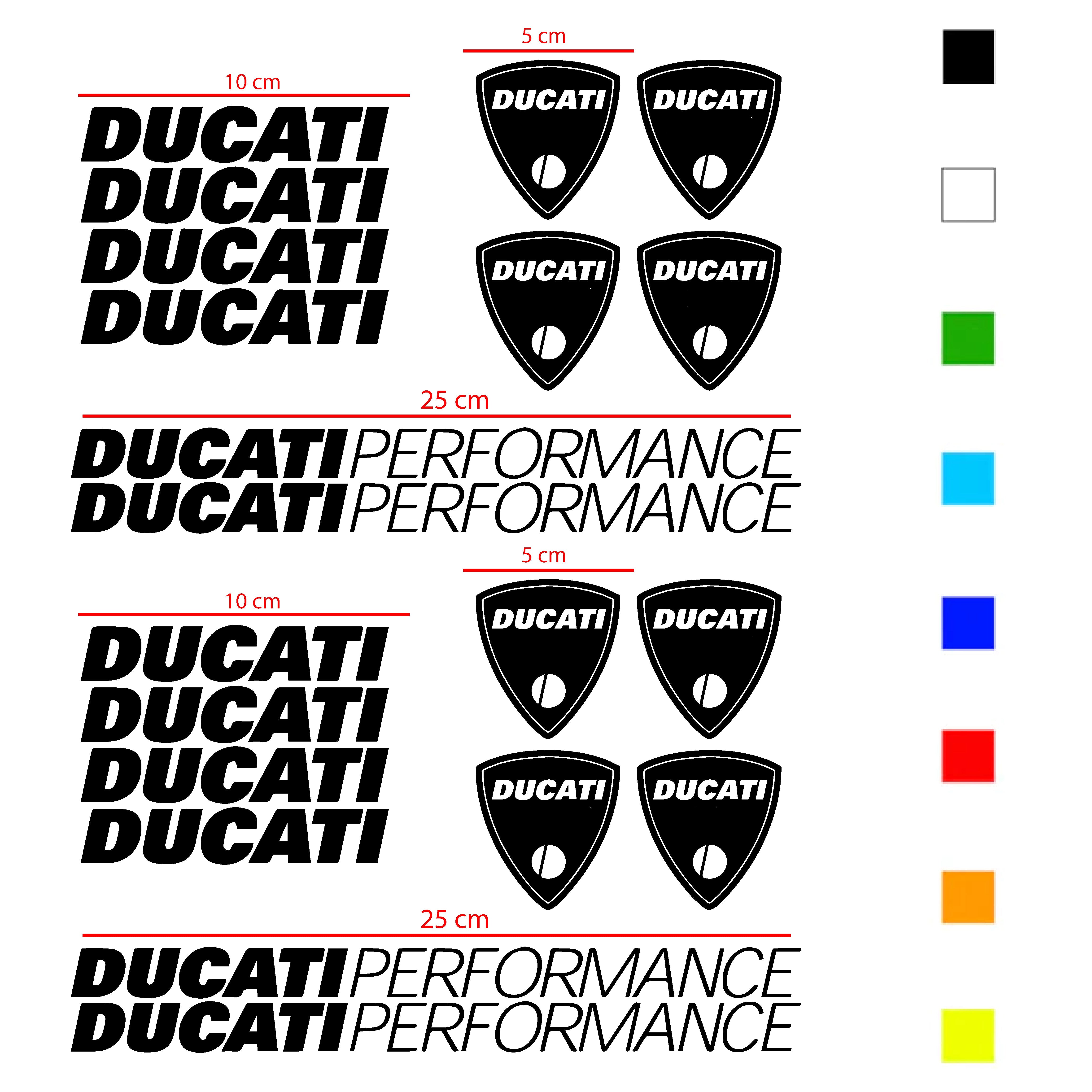 KIT ADESIVI 20 PEZZI MONOCOLORE STICKER SCRITTA LOGO MARCHIO DUCATI