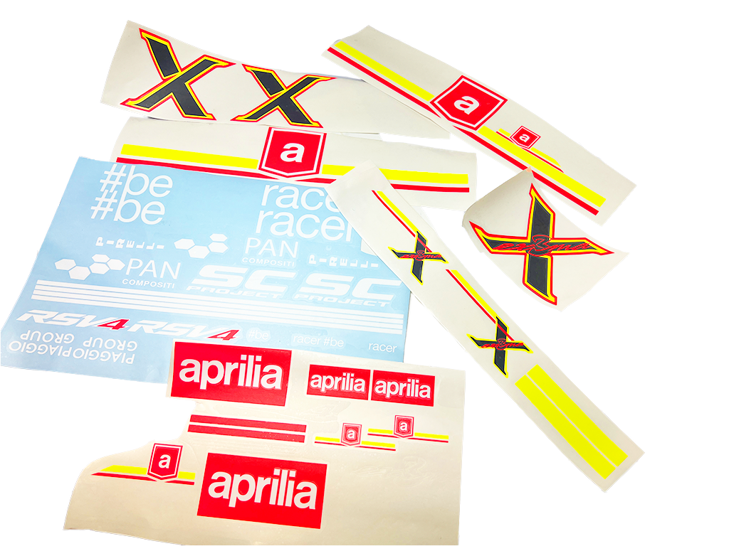 KIT AUTOCOLLANTS RÉPLIQUE APRILIA RSV4 1100 X EXTREMA EX3MA XTREMA X3MA 2021 2022 2023 2024 - AUTOCOLLANT ÉCRITURE LOGO GRAPHICS DE MARQUE