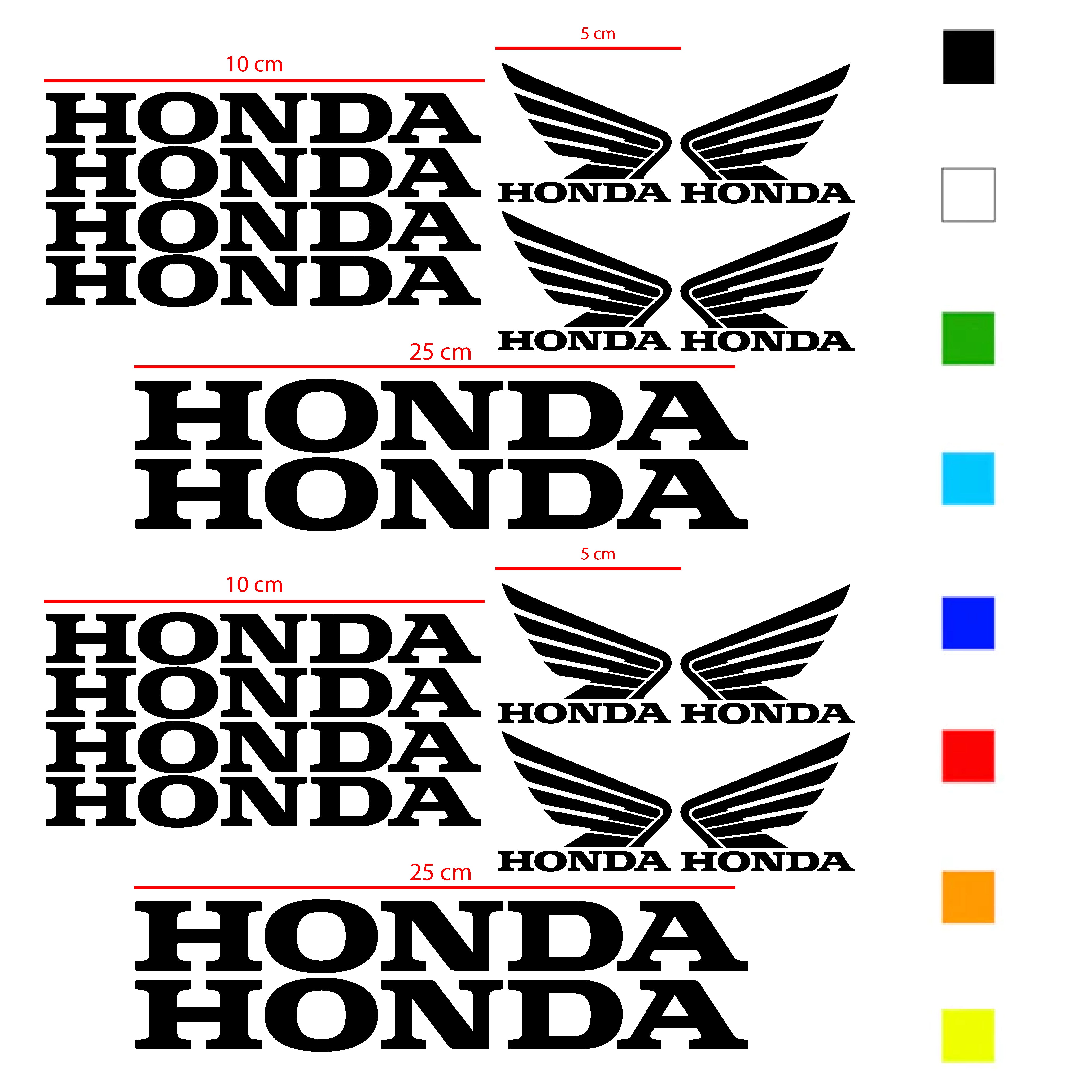 STICKER KIT 20 PIECES SINGLE COLOR WRITINGS STICKERS HONDA BRAND LOGO
