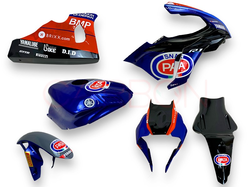 COMPLETE SIXFIBER RACING FAIRING KIT YAMAHA YZF R1 2020-23 & R1 M REPLICA PATA BLUE