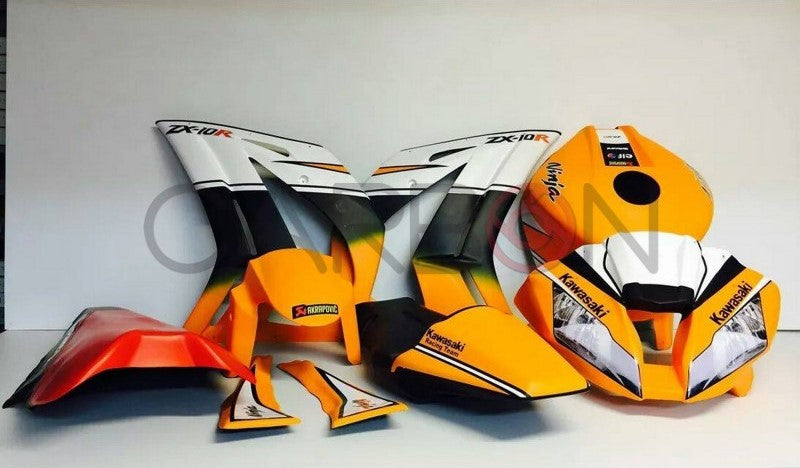 KOMPLETTES VERKLEIDUNGSKIT SIXFIBER RACING REPLICA SBK 2015 ORANGE KAWASAKI ZX-10 R 2011-2015
