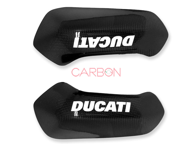 PAIRE DE COUVERCLES DE PROTECTION DE COIN DE RÉSERVOIR CARBONE AUTOCLAVE DUCATI SBK PANIGALE 899 959 1199 1299