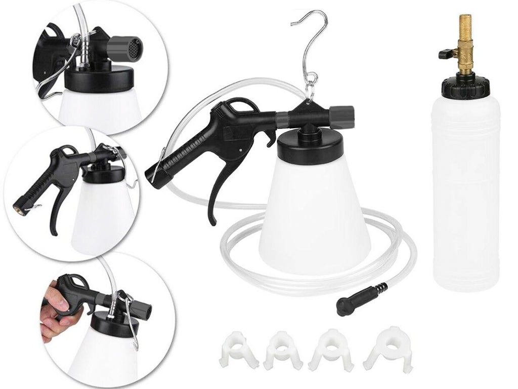 Compressed air brake bleeding kit 0.75L with 1L recovery