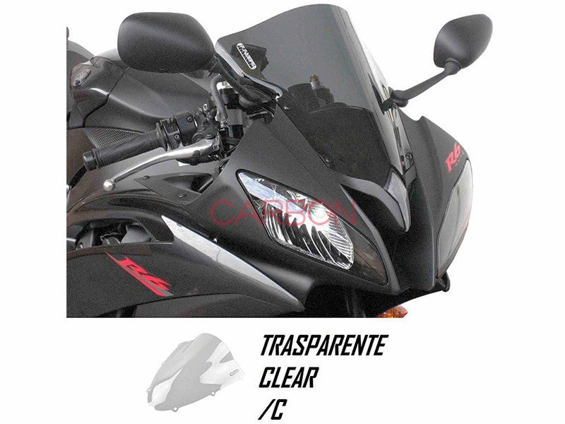 PANTALLA DOBLE BURBUJA DE PLEXIGLÁS TRANSPARENTE F.FABBRI YR074 YAMAHA R6 2008-2016