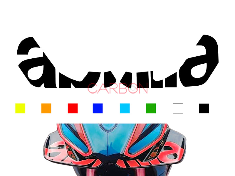 ADESIVO STICKER SCRITTA PER ALA FRONTALE ALETTONE APRILIA RSV4 1100 2021-23