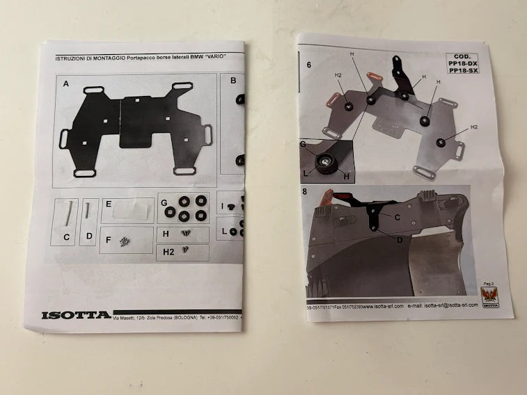 Portapacco Destro Isotta PP18-DX per Valigia Laterale BMW Vario – Compatibile F750GS, F850GS, R1200GS LC, R1250GS
