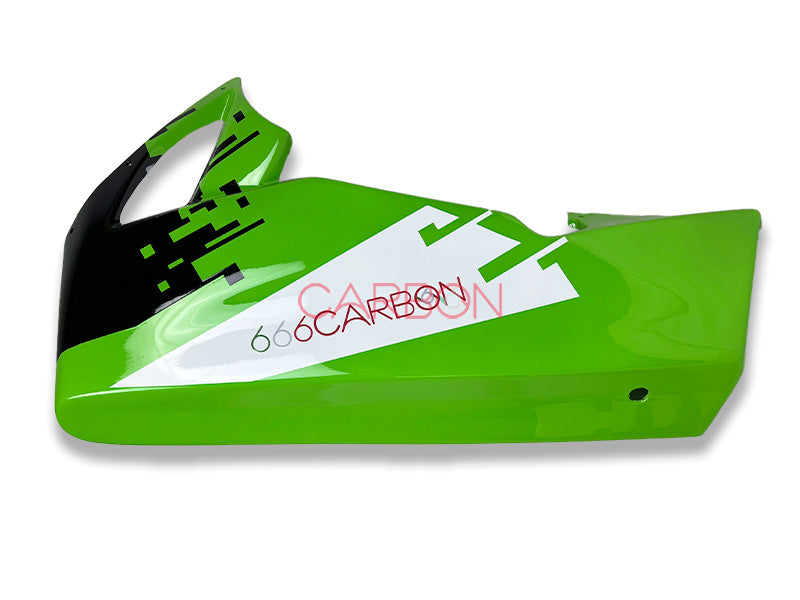 KIT CARENA COMPLETA RACING IN AVIOFIBRA VERNICIATA GRAFICA UFFICIALE 666CARBON VERDE PER KAWASAKI ZX-10 R 2008-2010