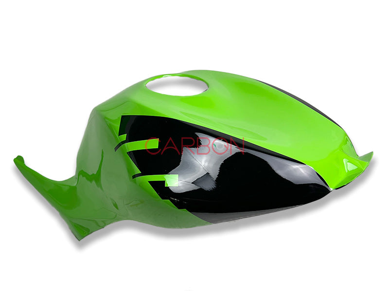 KIT CARENA COMPLETA RACING IN AVIOFIBRA VERNICIATA GRAFICA UFFICIALE 666CARBON VERDE PER KAWASAKI ZX-10 R 2008-2010