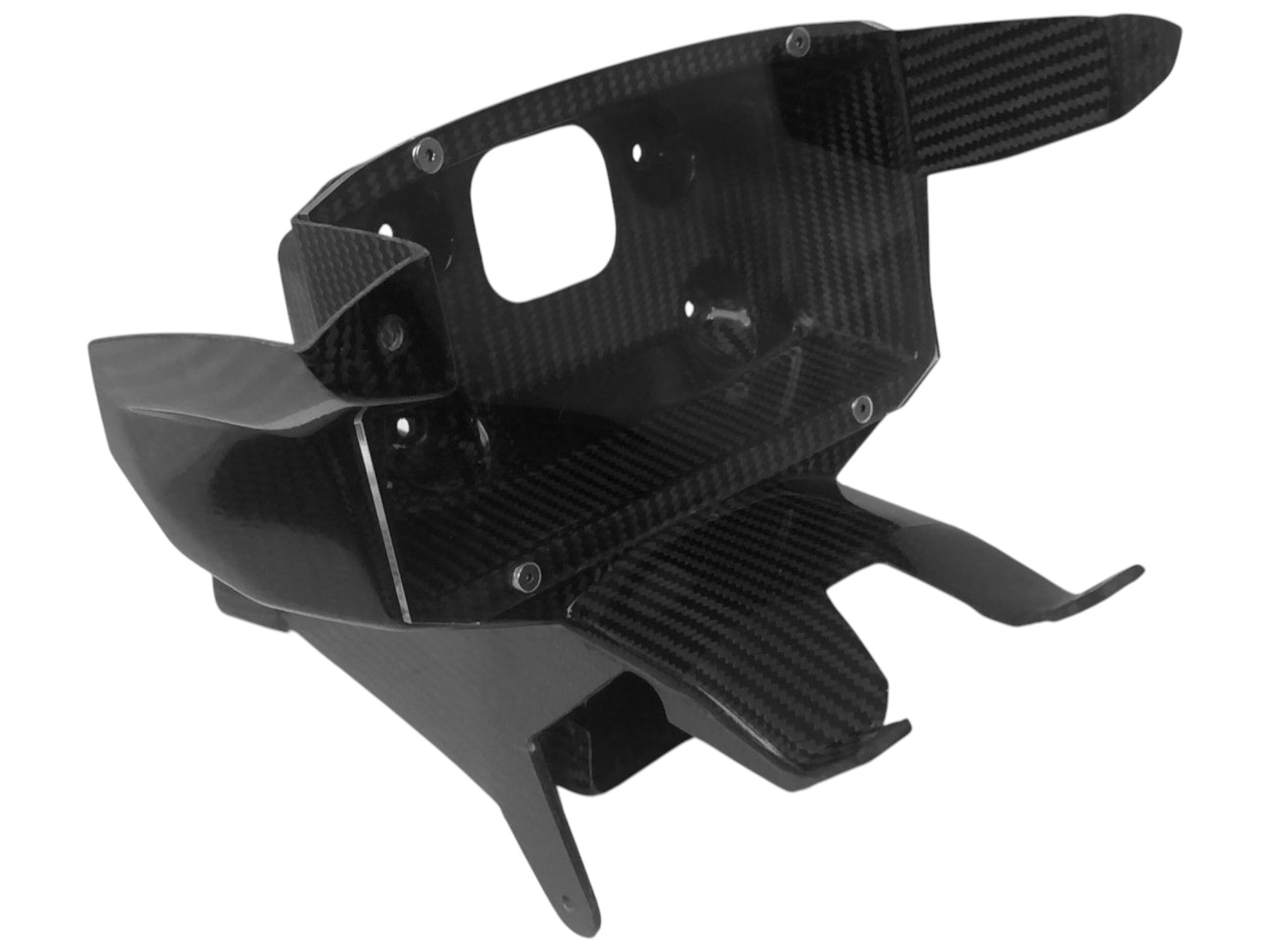 CONDOTTO ARIA + TELAIETTO PORTASTRUMENTI PER STRUMENTAZIONE ORIGINALE | CON COPERTURA PLEXIGLASS PROTETTIVA | IN CARBONIO AUTOCLAVE PER DUCATI PANIGALE V4 / V4S / V4R / Tricolore 2025