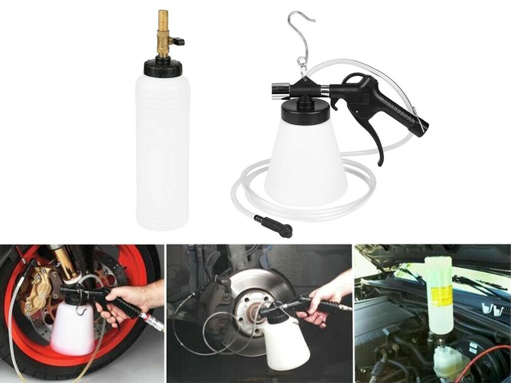 Compressed air brake bleeding kit 0.75L with 1L recovery
