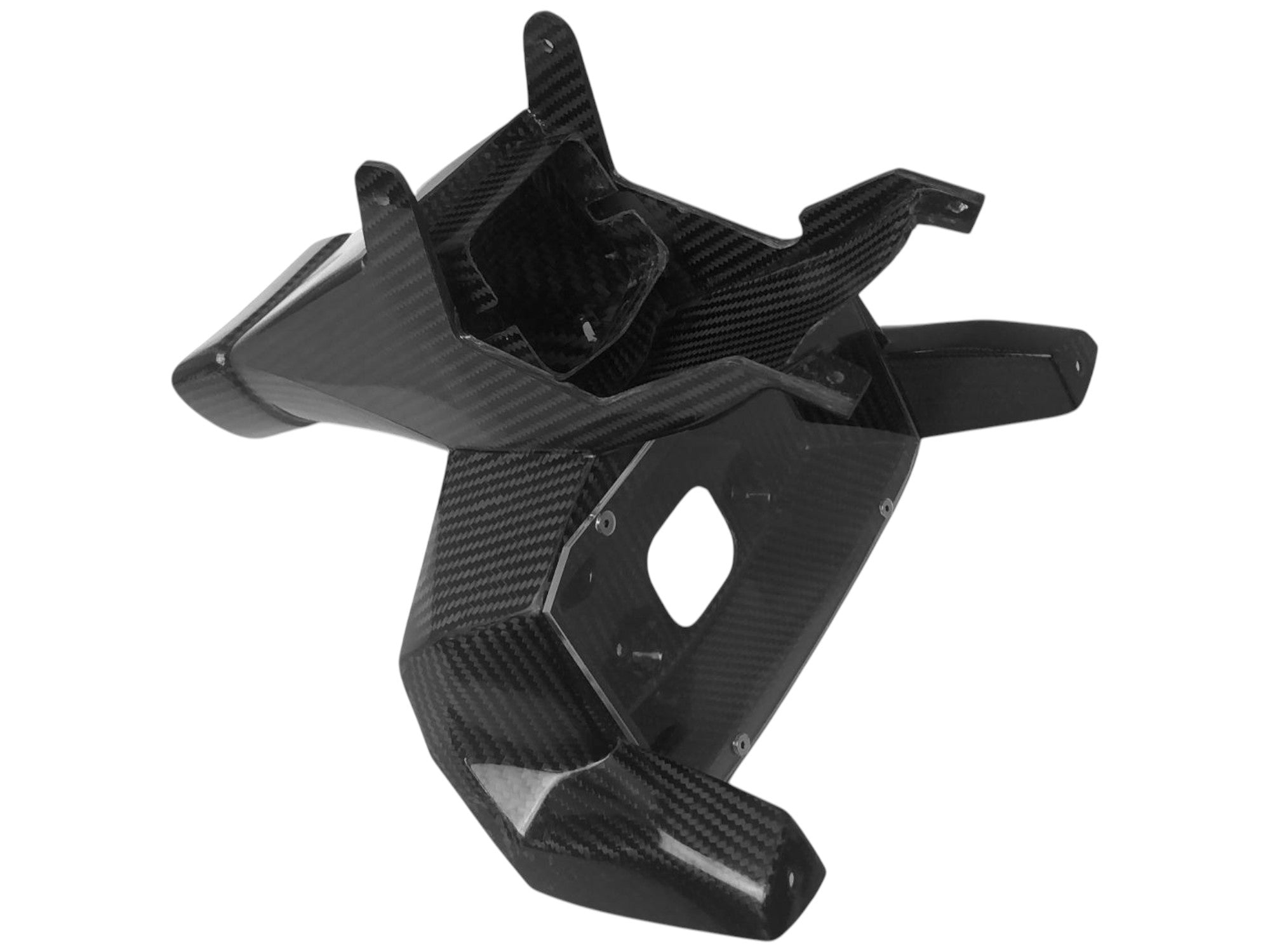 CONDOTTO ARIA + TELAIETTO PORTASTRUMENTI PER STRUMENTAZIONE ORIGINALE | CON COPERTURA PLEXIGLASS PROTETTIVA | IN CARBONIO AUTOCLAVE PER DUCATI PANIGALE V4 / V4S / V4R / Tricolore 2025