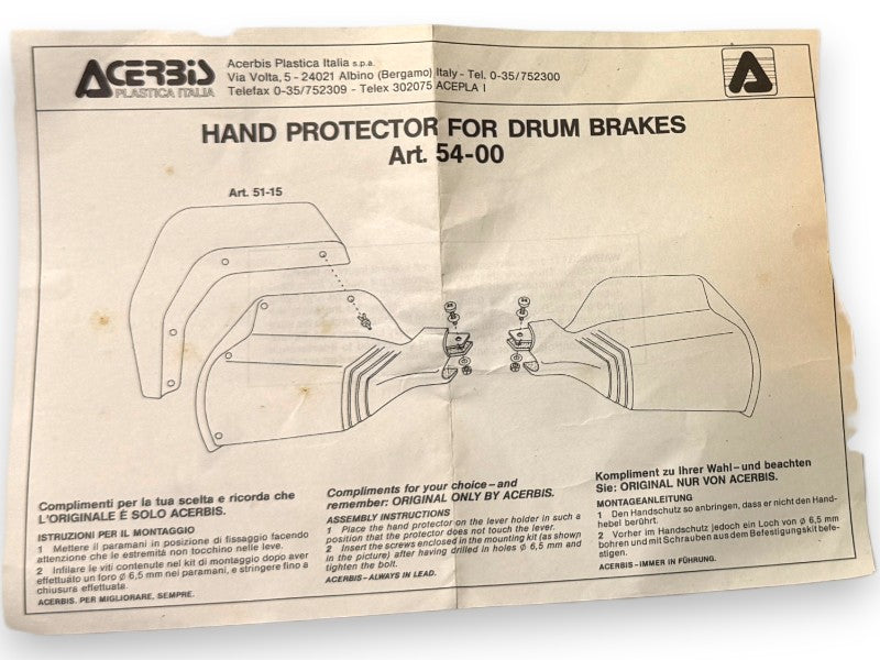Acerbis Art. 54-00 Coppia Paramano Ciclomotori Anni 80/90 GIALLO