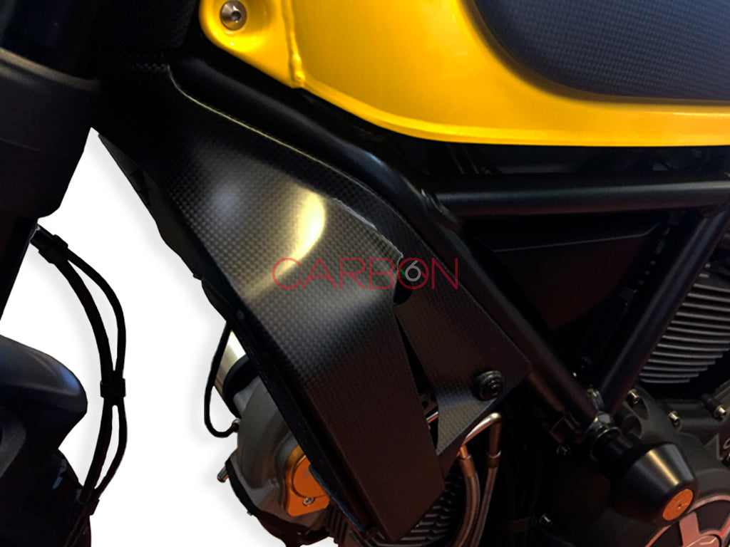 AUTOCLAVE LATERALES DE RADIADOR DE CARBONO DUCATI SCRAMBLER ICON CLASSIC ENDURO A PLENO ACELERADOR