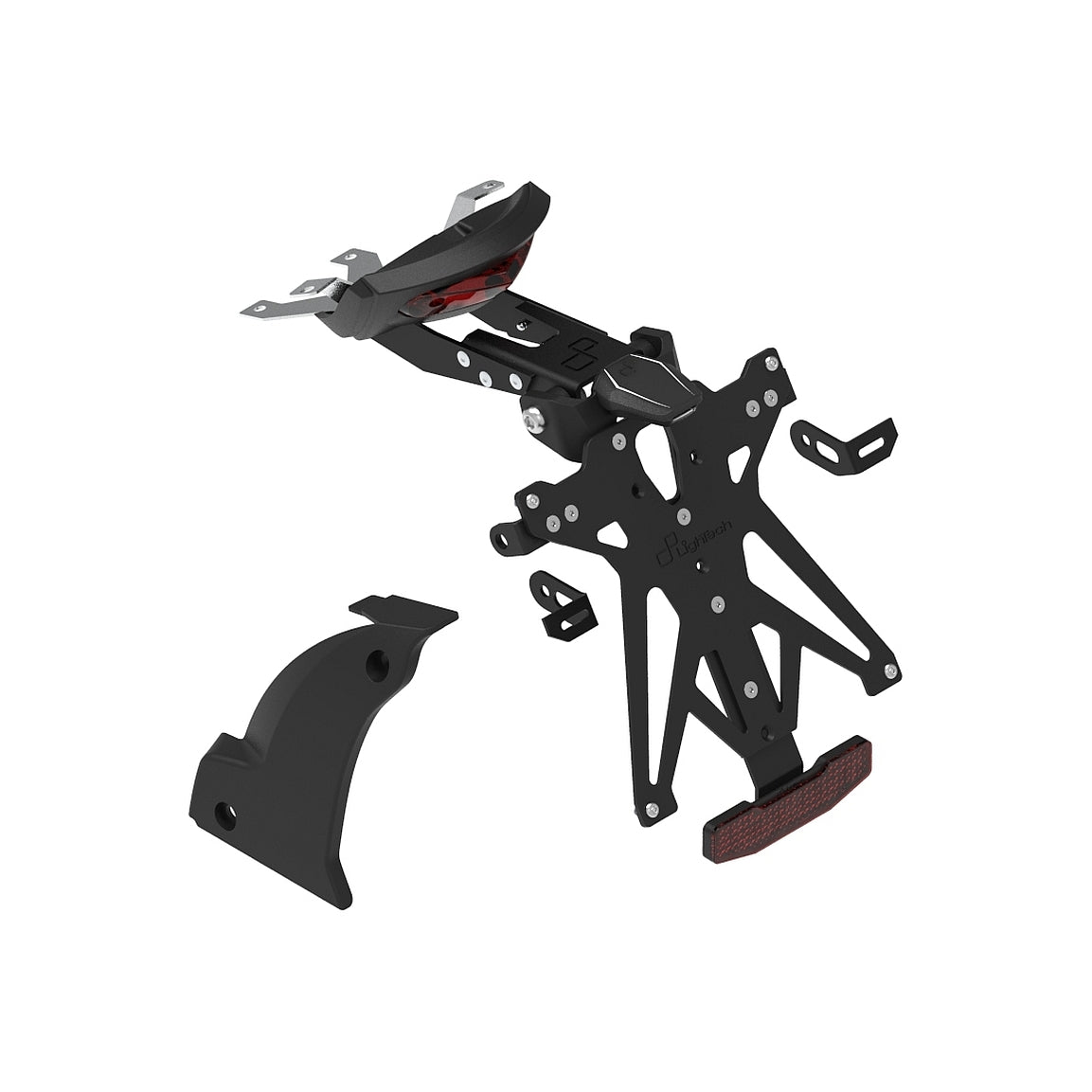 Kit Porta Targa Regolabile Con Cover Per Forcellone