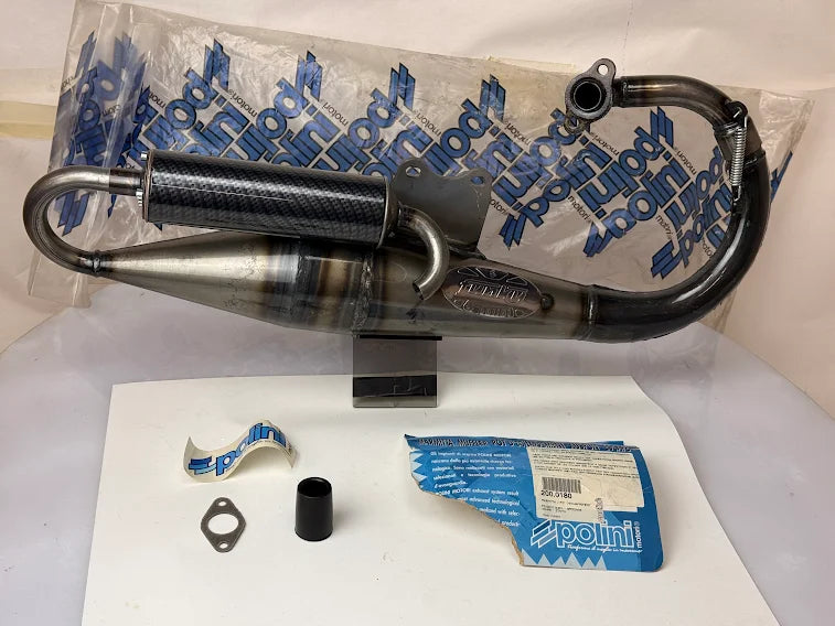 POLINI 200.0180 Marmitta Espansione con Silenziatore Carbon Look per Peugeot Speedake, Zenith, Buxy