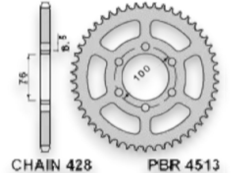 Pignone trasmissione PBR 428 14 denti Yamaha MT-125